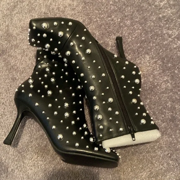 New black silver Pearl booties size 9 - Picture 4 of 4